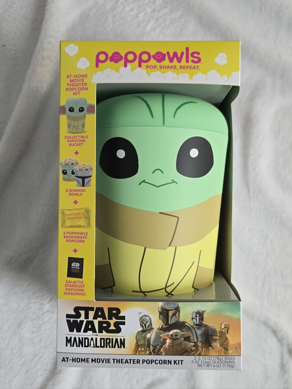 Star Wars Mandalorian Grogu Baby Yoda Poppowls Popcorn Kit Collectible Bucket